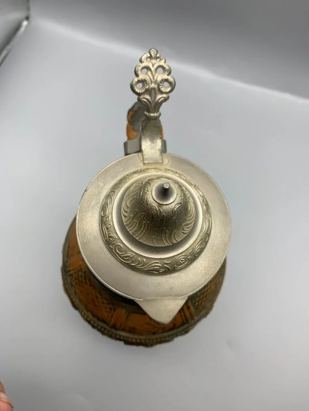 Vintage German Stoneware Beer Stein with Pewter Lid-Made in Germany